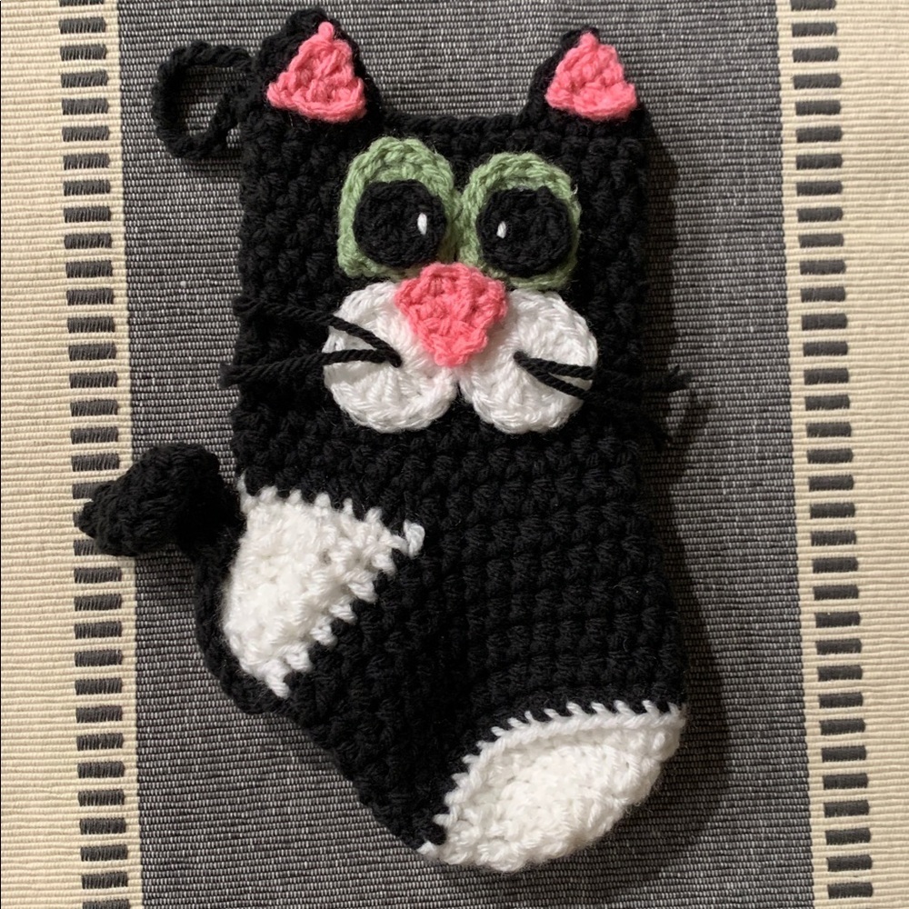 {Stocking} Charming Black & White Cat Stocking